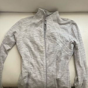 Lululemon define jacket - white with light gray heathered strikes
